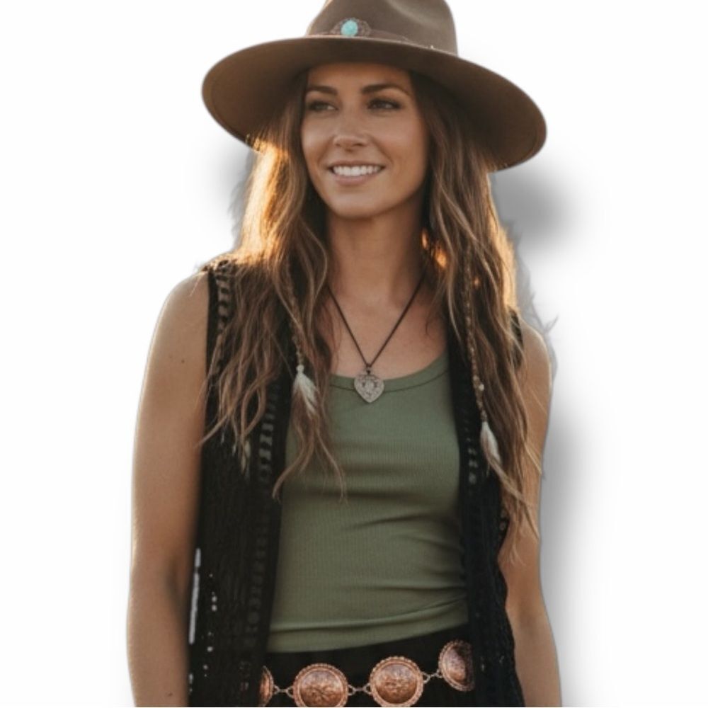 Black Sleeveless Open Knot Crochet Vest M NWT Boho Western